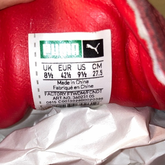 Puma Suede Mens Sneaker Triple Red No 360231 05 Lace Up Low Top Sneaker Size 9.5 - Picture 10 of 10